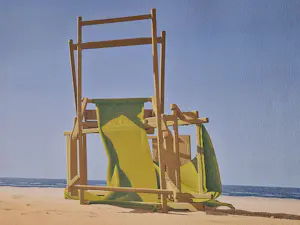 Teun Nijkamp - Grote kleuren zeefdruk "laatste dag aan het strand" - beperkte oplage (100) kopen? Bied vanaf 55!