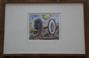 Pieter Holstein - Tekening ingekleurd met aquarel: Coincidenses kopen? Bied vanaf 225!