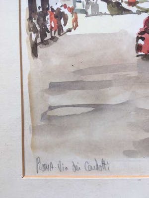 Niet of onleesbaar gesigneerd - Roma - 2x aquarel, in lijst kopen? Bied vanaf 1!