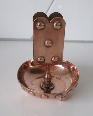 Niet of onleesbaar gesigneerd - Rood koperen art deco hand gehamerde rookset kopen? Bied vanaf 10!