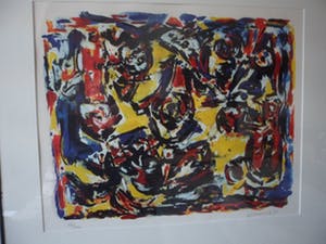 Theo Wolvecamp - Oiseaux Joyeux' is een prachtige grote zeefdruk kopen? Bied vanaf 225!