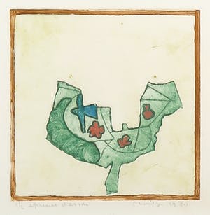 Jan Montyn - Ets en aquatint, Hamamélis - Ingelijst kopen? Bied vanaf 60!