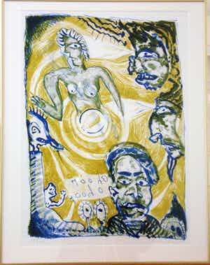 Lucebert - 'Oh oor o hoor'(kleine oplage en ingelijst) verkocht voor € 365!