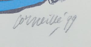 Corneille - Zeefdruk, Chat, femme et oiseau kopen? Bied vanaf 80!