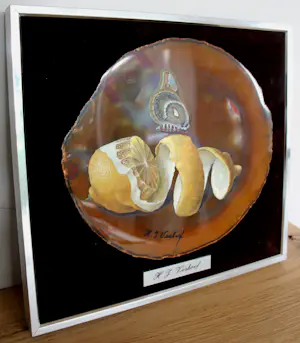 Hans Verhoef - Schildering op natuursteen: vlinder op een citroen kopen? Bied vanaf 295!