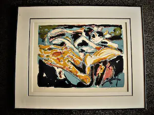 Anton Vrede - Kleurrijk express. Litho - Koe en Tijger - kleine oplage (50)- mooi ingelijst kopen? Bied vanaf 1!