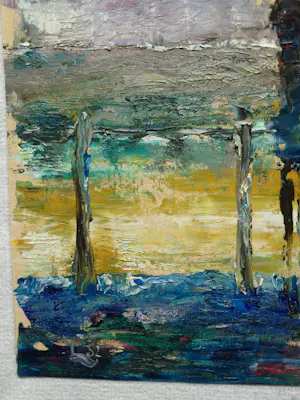 Peter Leyenaar - (1923-2023) , Acrylverf op canvasboard , Lange figuren I - 1982 kopen? Bied vanaf 50!