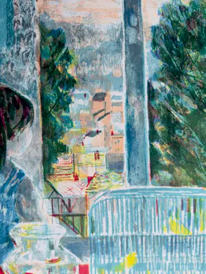 Emilio Grau-Sala - Lithographie "Fenêtre ouverte avec cage à oiseau et poissons rouges" kopen? Bied vanaf 115!