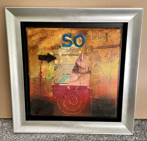 Theo Koster - Collage op doek - So - Ingelijst kopen? Bied vanaf 35!