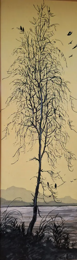 Buy Tom Anema - Verfijnd werk, landschap met vogels? Bid from 59!