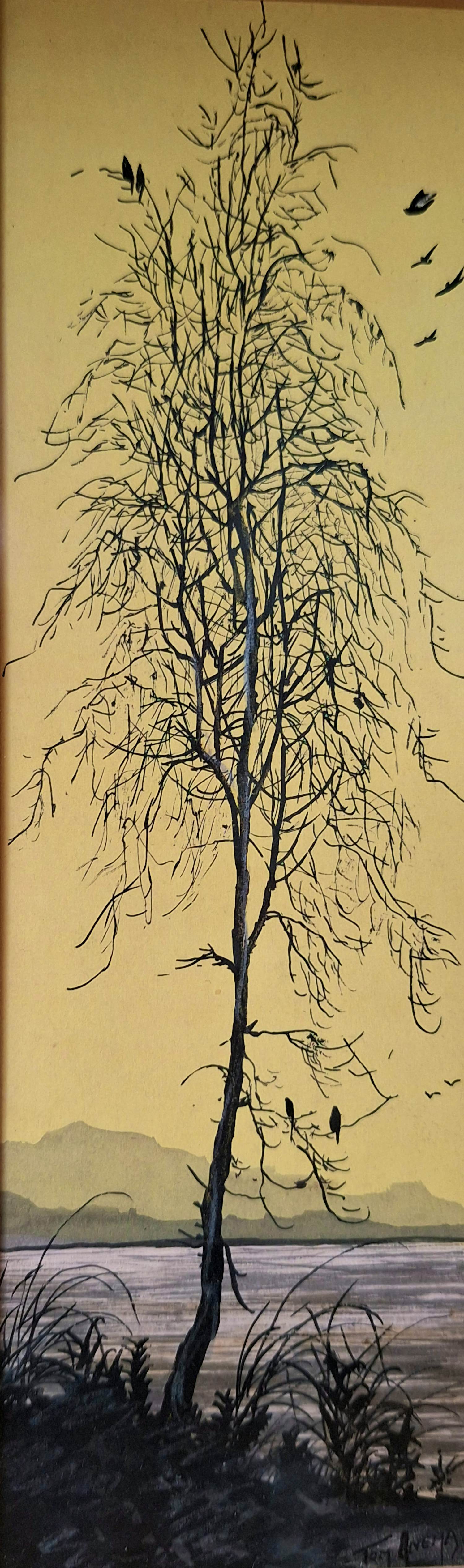 Tom Anema - Verfijnd werk, landschap met vogels kopen? Bied vanaf 59!