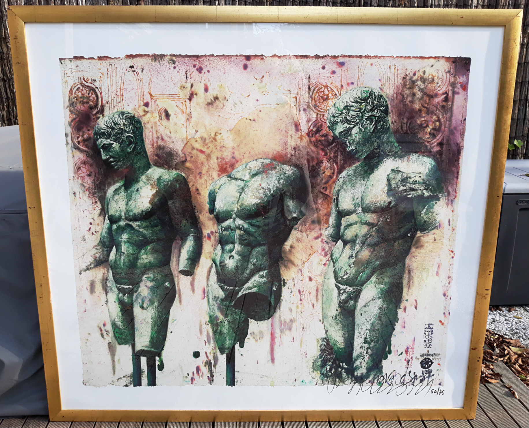 Gerti Bierenbroodspot - The three graces, litho (mooi ingelijst, zeer groot) kopen? Bied vanaf 325!