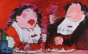 Gerdine Duijsens-Kroeze - Zeefdruk op doek, Love lovely lobster (Groot) kopen? Bied vanaf 125!