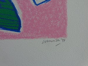 Corneille - BLAUWE VOGEL & VROUW / KLEURLITHO / 47x37cm / SIG / 1994 kopen? Bied vanaf 110!