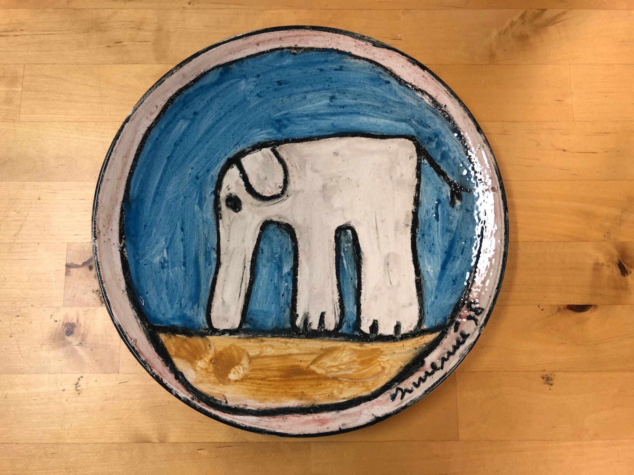 Hans Innemee - Fraai kunstbord Hans Innemee, unica. verkocht voor € 85!