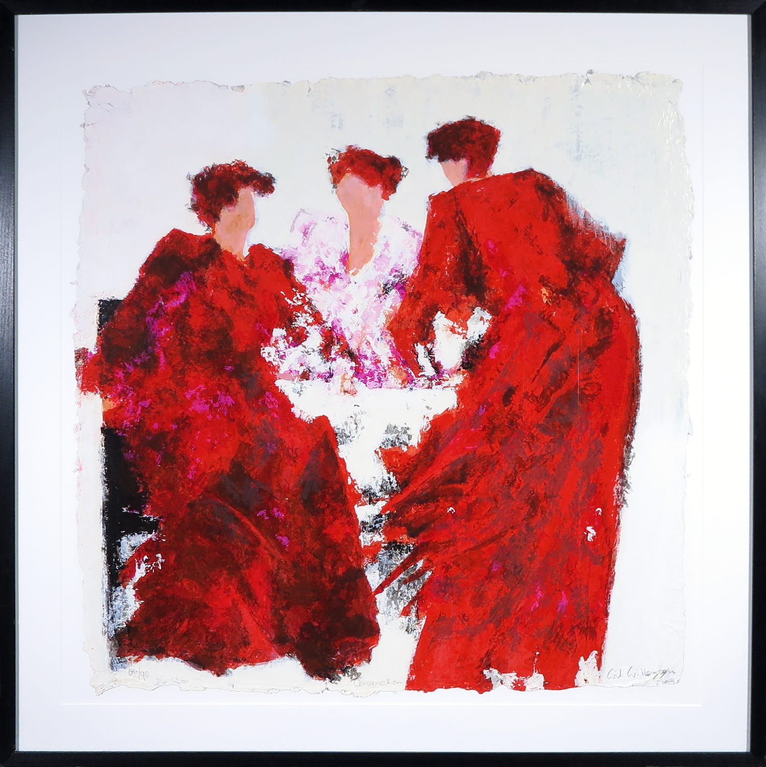 Wil Willemsen - Zeefdruk, Conversation - Ingelijst (Groot) kopen? Bied vanaf 100!