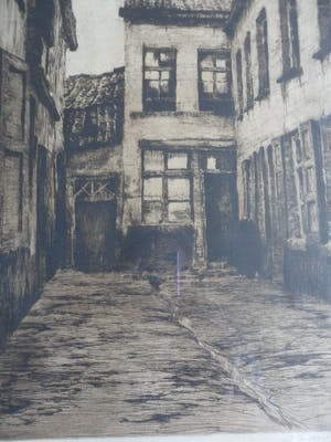 Albert Baertsoen - Ets . titel ."Sackgasse". (Doodlopende weg ) kopen? Bied vanaf 40!