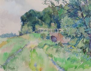 Piet Braakhuis - Aquarel, Westhoek - Ingelijst kopen? Bied vanaf 20!