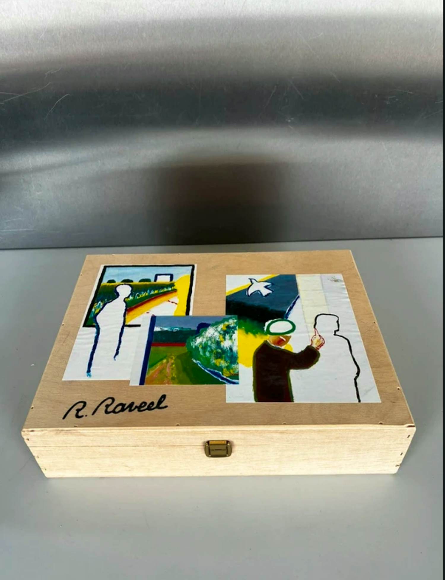 Roger Raveel - Kunstenaarseditie met 3 wijnflessen in originele houten kist kopen? Bied vanaf 150!