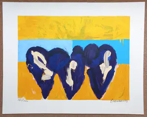 Jan Cremer - Blauwe tulpen, zeefdruk (groot) kopen? Bied vanaf 1!