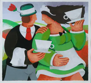 Yvonne Zomerdijk - Zeefdruk, Darjeeling lady kopen? Bied vanaf 40!