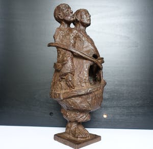 Brons (Onbekend) - "verbonden" Uniek beeld!! kopen? Bied vanaf 10!