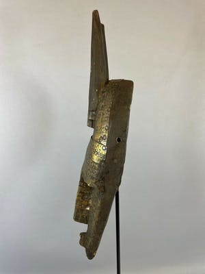 Makonde - 210866 - Tribal used African Markha and brass face - Mali. kopen? Bied vanaf 45!