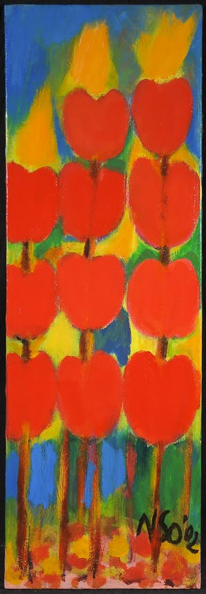 Marthe Nso Abomo - Acryl op doek, Tulipes III kopen? Bied vanaf 1!