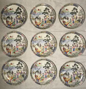 Onbekend - Set van antieke Japanse bordjes – Dai Nippon – handgeschilderd kopen? Bied vanaf 80!