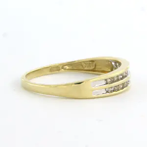 14k bicolour gouden ring bezet met briljant geslepen diamant 0.16 karaat kopen? Bied vanaf 190!