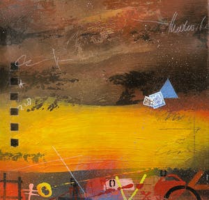 Theo Koster - Zeefdruk en collage op doek, Zonder titel (met ophangsysteem) kopen? Bied vanaf 35!