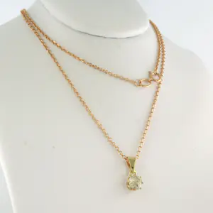 14k gouden collier solitairhanger met Bolsjewiek geslepen diamant 0.60ct kopen? Bied vanaf 460!