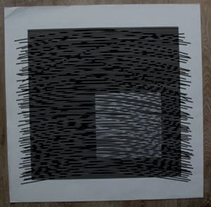 Jesus Rafael Soto - Zeefdruk: Carré virtuel gris a droite - 1981 kopen? Bied vanaf 350!