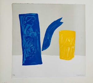 Klaas Gubbels - Stilleven met blauwe ketel en glas kopen? Bied vanaf 465!