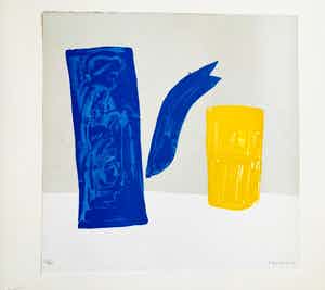 Klaas Gubbels - Stilleven met blauwe ketel en glas verkocht voor € 465!