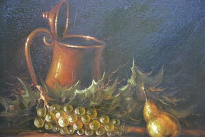 Niet of onleesbaar gesigneerd - Stilleven van fruit en kan - gesigneerd kopen? Bied vanaf 10!