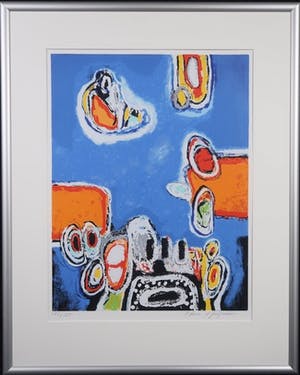 Hans Heijman - Hans Heijman: Zeefdruk, Droomlandschap - Ingelijst kopen? Bied vanaf 18!