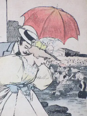 Paul Balluriau - Sur la Plage - Kleurenlitho kopen? Bied vanaf 1!