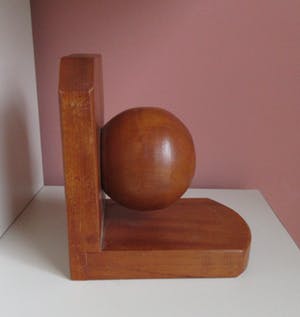 Niet of onleesbaar gesigneerd - Art deco eiken houten boekensteunen kopen? Bied vanaf 10!