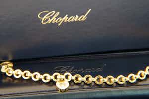 2058 - Chopard - Excl. "Happy Diamonds" 18 krt gouden Armband + diamanten hanger verkocht voor € 1960!