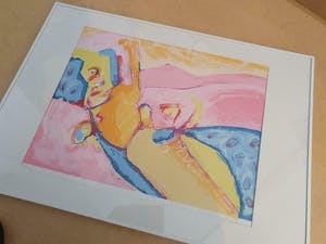 Ton van Kesteren - alweer afgeprijst : fraaie abstracte zeefdruk , ingelijst en gesigneerd kopen? Bied vanaf 19!