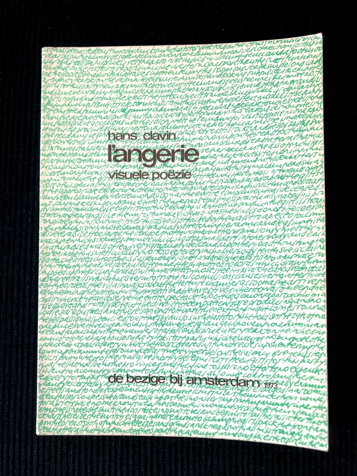 Hans Clavin - l'angerie - visuele poëzie verkocht voor € 20!