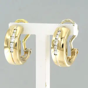 14k geel gouden oorclips met briljant geslepen diamant tot. 0,30ct - F/G - VS/SI kopen? Bied vanaf 810!