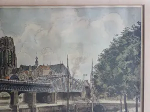 Louis Landre - Rotterdam. Haven. Laurenskerk kopen? Bied vanaf 20!