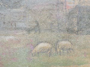 Harm Kamerlingh Onnes - Boerderij in de mist - Gemengde techniek kopen? Bied vanaf 90!