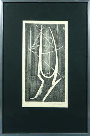 Emile Voeten - Houtsnede, Zonder titel verkocht voor € 35!
