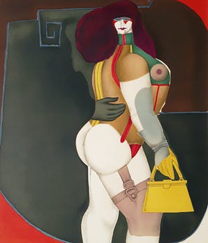 Richard Lindner - Woman with yellow handbag, litho (netjes ingelijst) kopen? Bied vanaf 300!