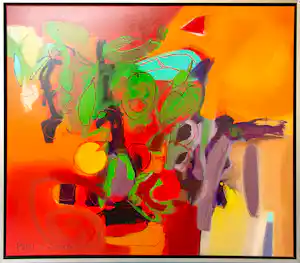 Pieter Vermeulen - Acryl op doek, 't Ligt op tafel - Ingelijst (Groot!) verkauft für € 300!