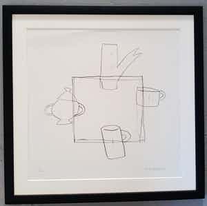 Klaas Gubbels - ingelijst met museum / art glass verkocht voor € 320!