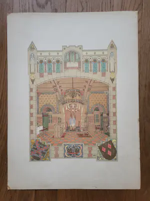 Hendrik Petrus Berlage - Decorontwerp voor Gijsbreght van Aemstel, 1893 kopen? Bied vanaf 65!